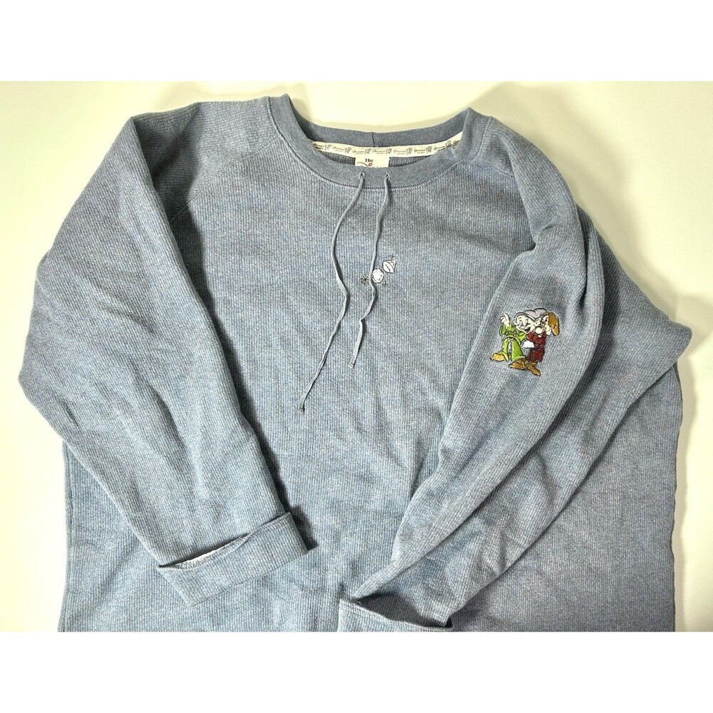 Vintage XXL Disney Store Grumpy Dopey Crewneck Sweater Diamonds Blue